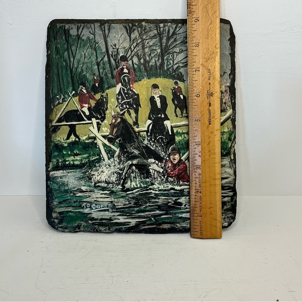 Original Equestrian Art Painted on Slate - Picture 12 of 12